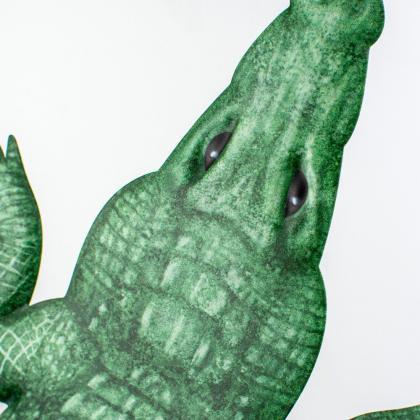 14" Large Metal Alligator Sign: Green..