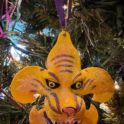 Lsu Tigers Fleur De Lis Christmas Ornament Mardi..