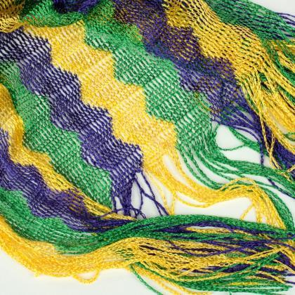 Mardi Gras Oblong Scarf Sexy Orleans Carnival Fat..