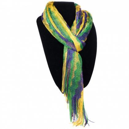 Mardi Gras Oblong Scarf Sexy Orleans Carnival Fat..