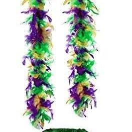 2 Pcs Mardi Gras Feather Boa And Tutu Skirt..