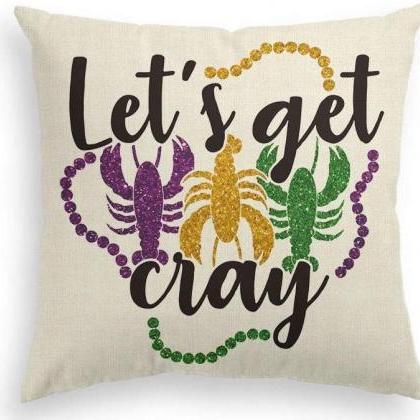 Mardi Gras Pillow Cover Home Decorations Beads..