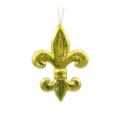 6" Gold Leaf Fleur De Lis Ornament..