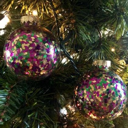 Pgg Mardi Gras Confetti Ornaments: Large (set Of..