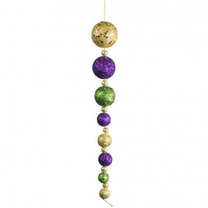 Mardi Gras 10" Ball String Ornament..
