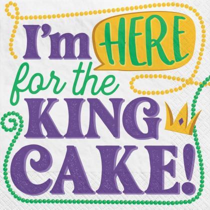 Mardi Gras Fat Tuesday Carnival King Cake Napkins..