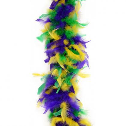 Mardi Gras Feather Boa And Costumes Party Purple..
