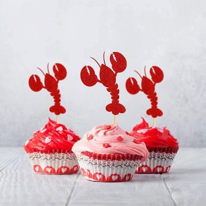 Crawfish Lobster Cupcake Toppers, Crawfish She..