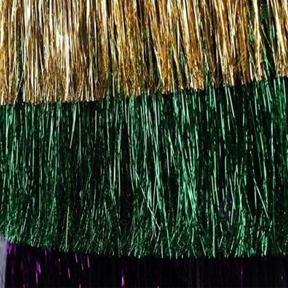 Mardi Gras Sequin Tinsel Wrap Skirt Purple Green..