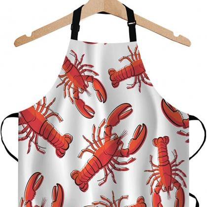 Crawfish Lobsters Aprons Red Nautical Decorative..