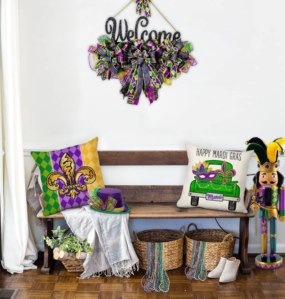 Mardi gras pillow covers hot sale