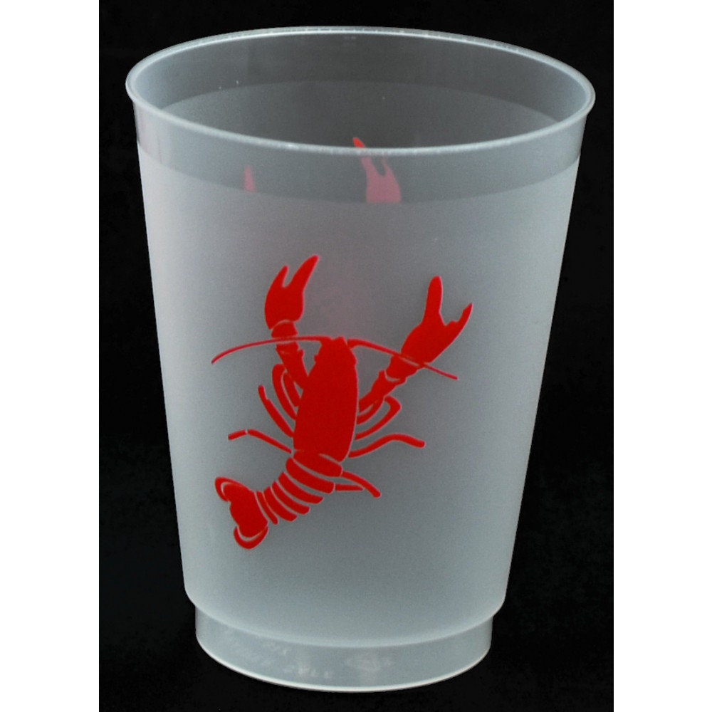 Crawfish Frost-flex Party Cups - Crawfish Boil Plastic Party 8 -16oz Dishwasher Safe Cups Crawfish Boil Lobster Orleans Seafood