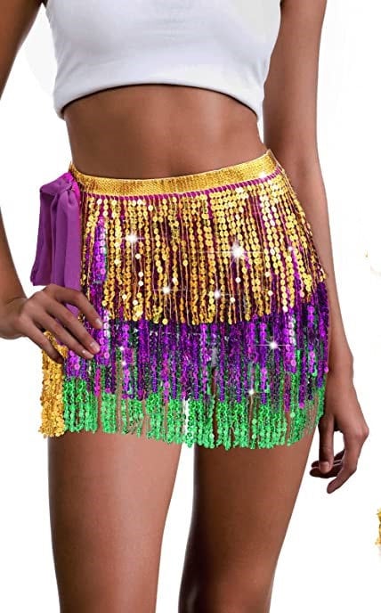 Mardi Gras Sequin Sequins Wrap Skirt Splash Party/ Parade/ Ball