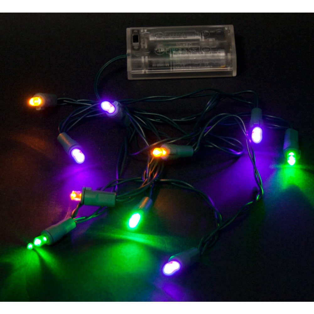 Mardi Gras Led Lights: 10 Lights! Purple Green Gold Ornament Home Collection Decor Fat Tuesday