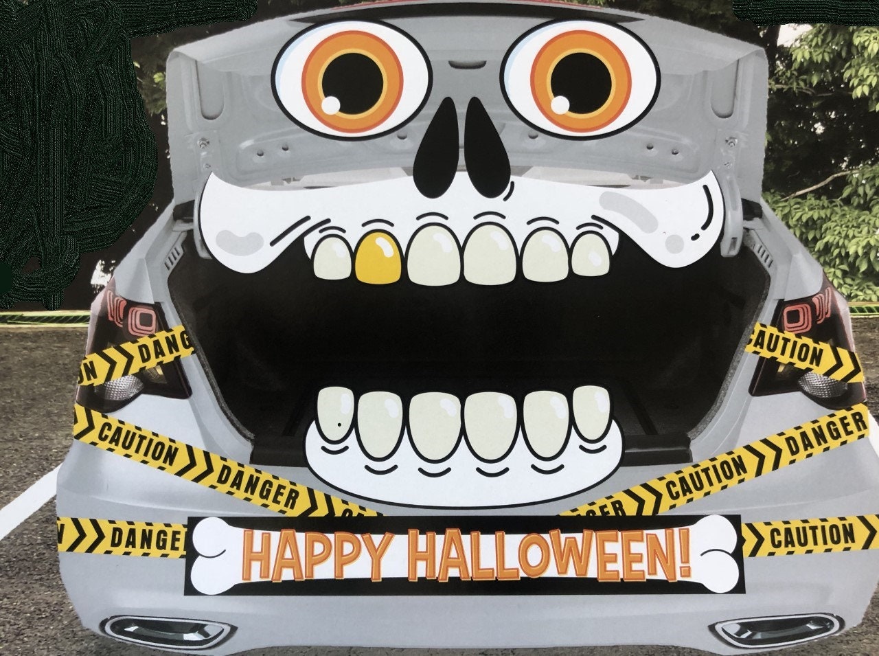 Haunted House Trunk Or Treat Spooky Skeleton Monster Décor Decorating Kit Halloween Fall Party Supply Car Or Truck
