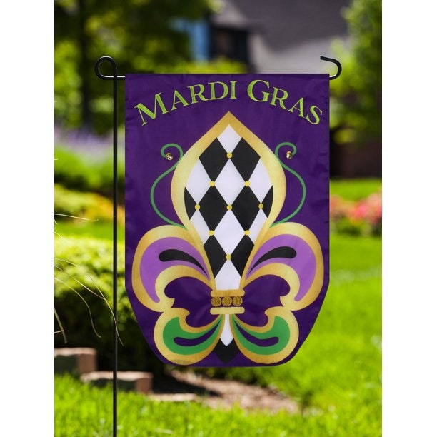 Mardi Gras Fleur De Lis Orleans Polyester Flag Purple Green Gold Decorate Door Window Railing Ornamental Bourbon Street