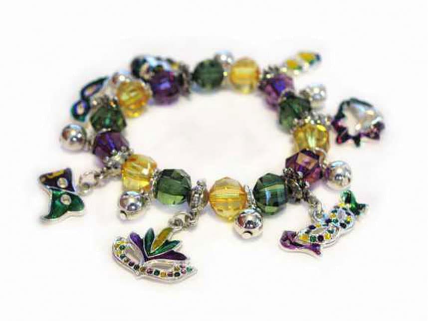 mardi gras charm bracelet