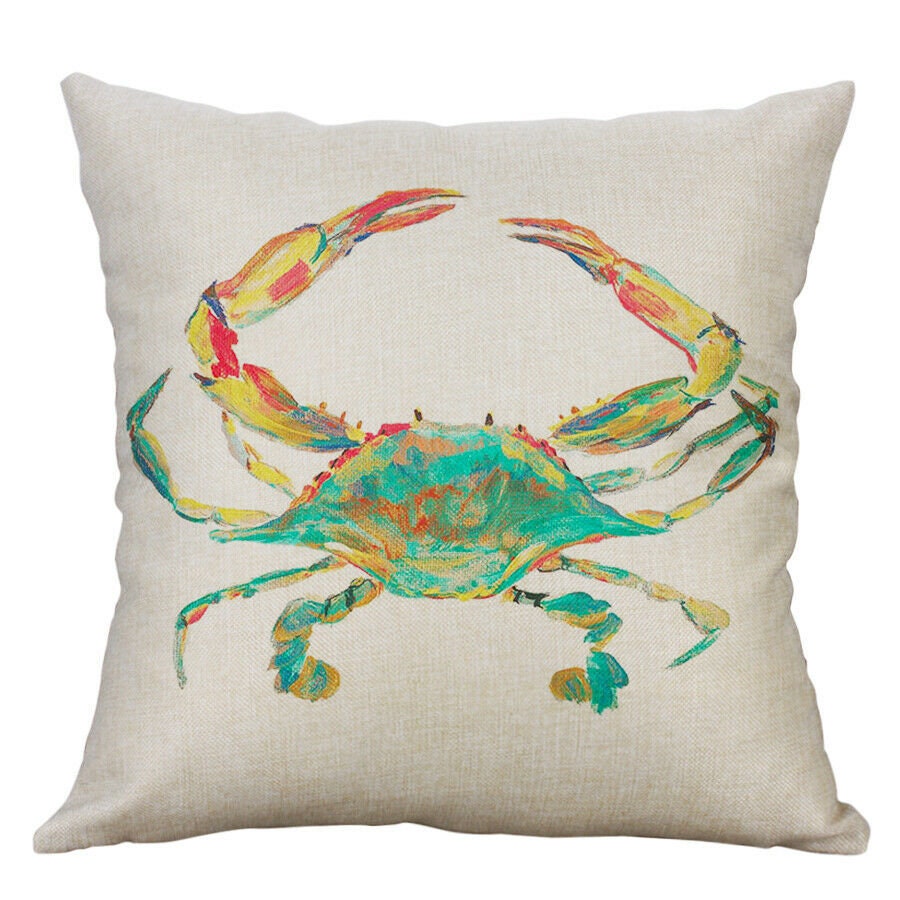 Fresh Catch Louisiana Blue Crab Rustic Throw Pillow Case Cotton Linen Home Decor Pillowcase Boil Seafood Decorative