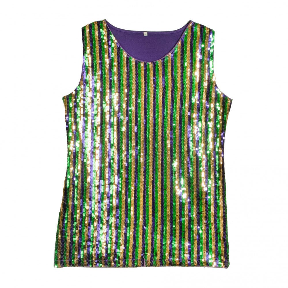 Mardi Gras Party Sequin Top Shirt Dress Size Medium Parade