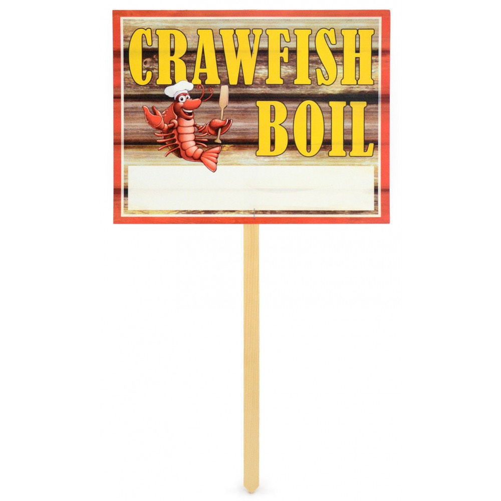 Crawfish Boil Yard Sign Red Seafood Crab Door Hanger Decor Decoration Party