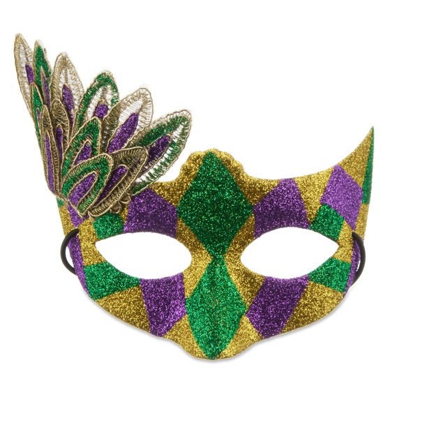 Mask Purple, Green, Gold Orleans Carnival Mardi Gras Face Eye Decoration Wreath Decor Costume Favor Party Outfit