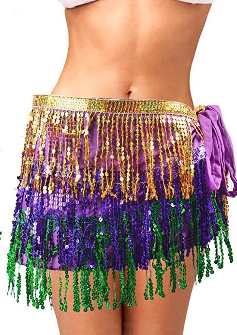 Mardi Gras Sequin Sequins Wrap Skirt Splash Party/ Parade/ Ball