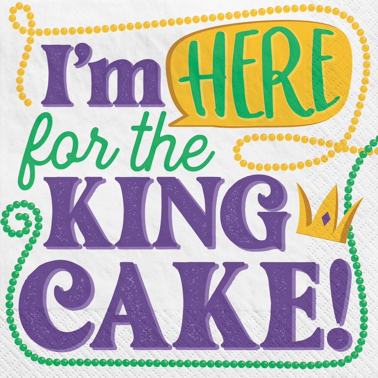 Mardi Gras Fat Tuesday Carnival King Cake Napkins French Quarter Bourbon Street Orleans