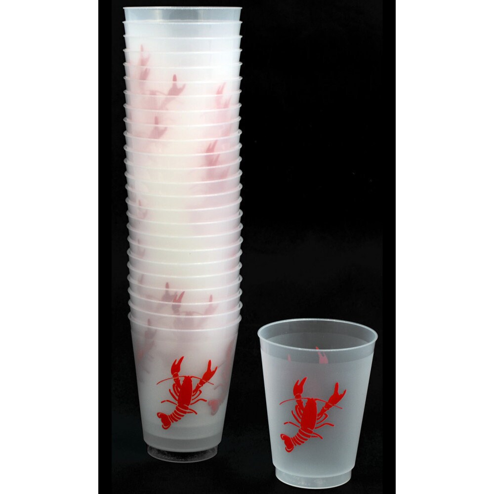 Crawfish Frost-flex Plastic Cups Party Cups - Crawfish Lobster Boil Plastic Party Cups - Boil - Lobster Cup Party Orleans Seafood