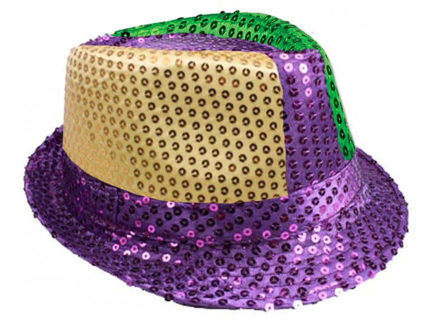 Mardi Gras Sequin Fedora Hat Parade Wear Carnival Men Women