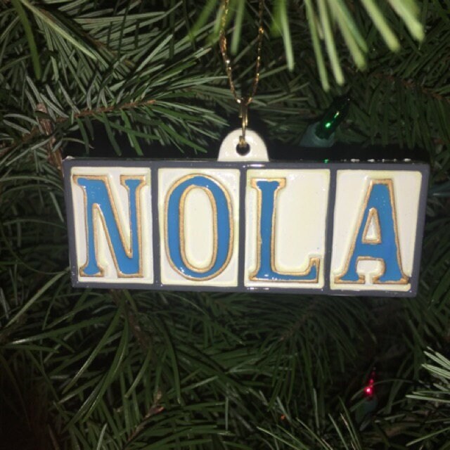 Nola Tiles Street Nola Christmas Mardi Gras Holiday Tree Ornament Fleur De Lis Crescent City French Quarter Orleans Gift Pouch