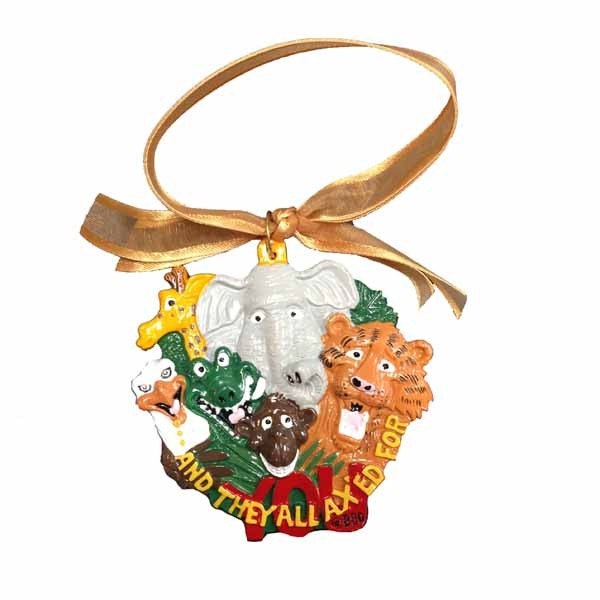 Orleans Mardi Gras Audubon Zoo They All Axed For You Christmas Ornament Gift Box