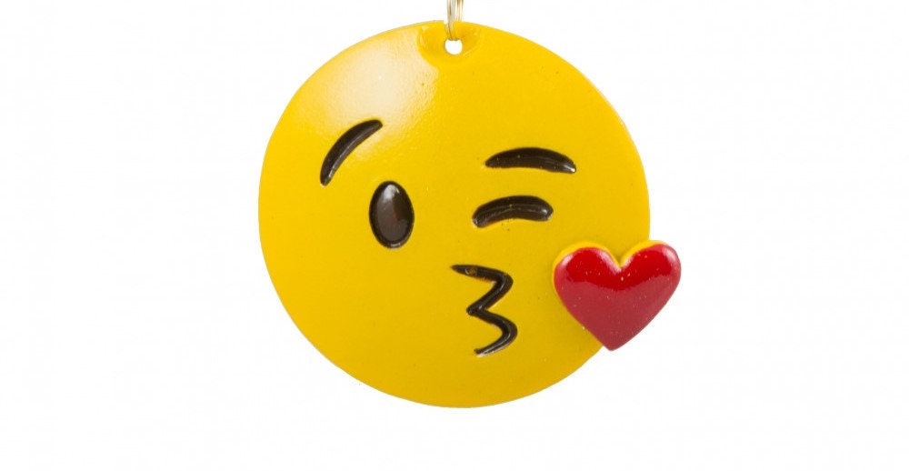 Loving Emoji Kissing Christmas Tree Holiday Ornament