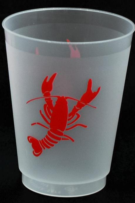 Crawfish Frost-flex Party Cups - Crawfish Boil Plastic Party 8 -16oz Dishwasher Safe Cups Crawfish Boil Lobster Orleans Seafood