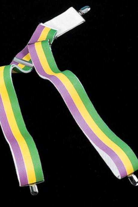 Mardi Gras Suspenders: Purple, Green &amp;amp; Gold Pgg Purple Green Gold Costume Parade Orleans Wear