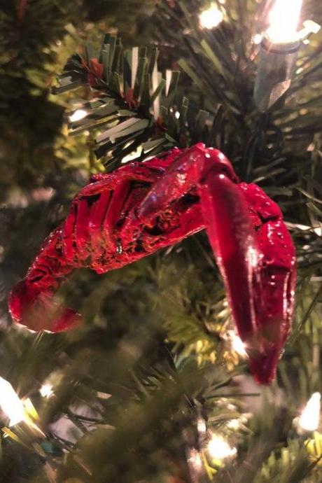 Realistic Crawfish Lobster Mardi Gras Christmas Tree Holiday Ornament Cajun Creole Orleans Decor
