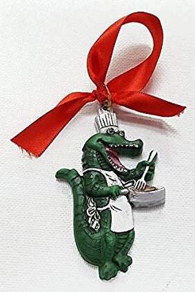 Alligator Chef Fleur De Lis Christmas Holiday Mardi Gras Cajun Tree Ornament