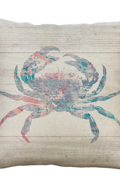 Fresh Catch Louisiana Blue Crab Rustic Throw Pillow Case Cotton Linen Home Decor Pillowcase Boil Seafood Decorative