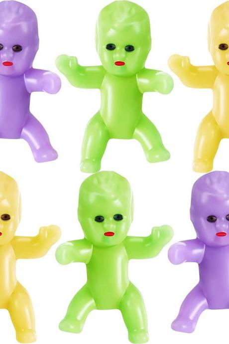 King Cake Babies In Purple Green And Yellow With Matte Finish. 1 Dozen Small King Cake Babies