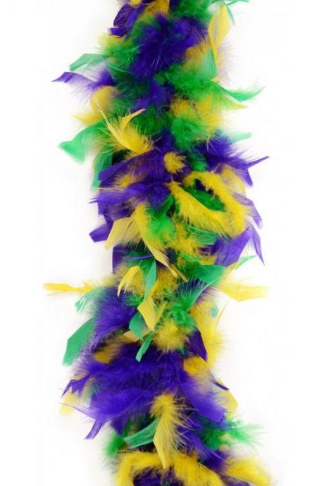 Mardi Gras Feather Boa And Costumes Party Purple Green Gold Masquerade Ball Costume Parade Orleans