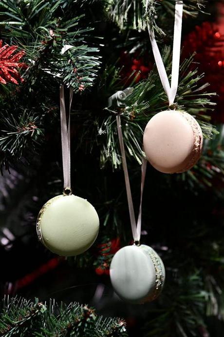 Macaroon Christmas Ornaments Decorative Ornament Holiday Decorative Hanging Ornaments For Christmas Tree Gift Festival Decor